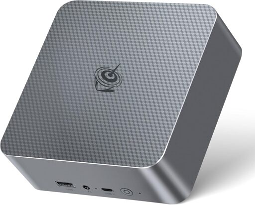 Amazon product image for the Beelink EQi12, a small rounded cube of a mini pc